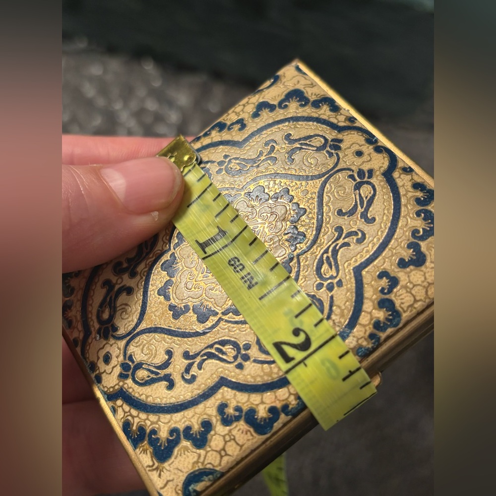 Vintage Rare KIGU Of London Compact • Mid Century Gold Blue Powder Case - Picture 11 of 15